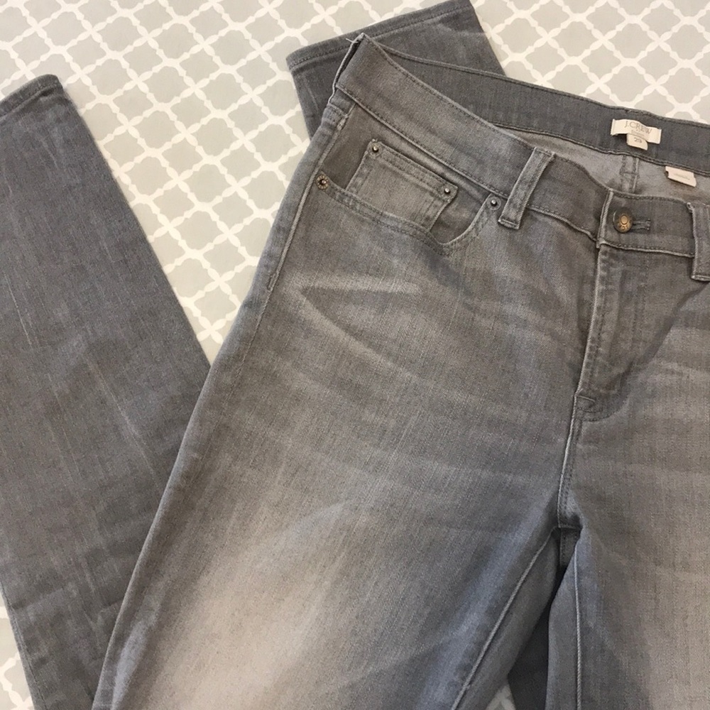 JCREW Gray Distressed Stretch Denim Skinny